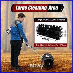 1700W 52CC Gas Power Sweeper Hand Held Broom Cleaning Driveway Turf Grass