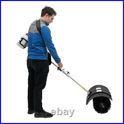 1700W 52cc Gas Power Sweeper Hand Held Broom Cleaning Driveway Turf Grass US HOT