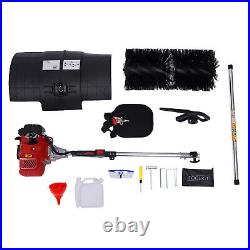 2.3HP Hand Held 52cc Gas Power Sweeper Broom Cleaner Driveway Turf Grass Snow