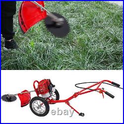 2 Stroke 49cc Hand Push Lawn Mower Gas Power Grass Wacker Weed Cutter Trimmer