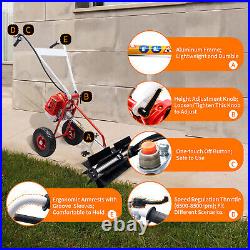 43CC 1.7HP Gas Power Sweeper Walk Behind Broom Driveway Grass Snow Cleaning