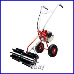 43cc GAS POWER HAND HELD CLEANING SWEEPER BROOM DRIVEWAY TURF ARTIFICIAL GRASS