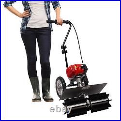 43cc Gas Power Broom Handheld Sweeper Driveway Turf Grass Snow Cleaning 2-stroke