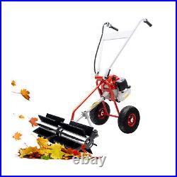 43cc Gas Power Hand Held Sweeper Broom Driveway Turf Artificial Grass Snow Clean