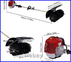 52CC Gas Power Sweeper Hand Held Broom Cleaning Driveway Turf Garden 1700W 2.3HP