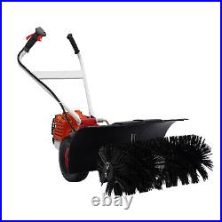 52cc 2-Stroke Gas Power Hand Held Sweeper Broom Driveway Turf Grass Clean Tool