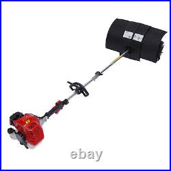 52cc 2-Stroke Gas Power Sweeper Hand Held Broom Cleaning Driveway Turf Grass