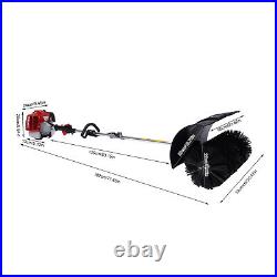 52cc 2-stroke Gas Power Sweeper Hand Held Broom Cleaning Driveway Grass Air Cool