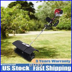 52cc GAS POWER HAND HELD SWEEPER BROOM DRIVEWAY TURF ARTIFICIAL GRASS SNOW CLEAN