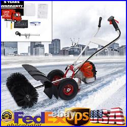 52cc Gas Power Hand Held Sweeper Broom Driveway Turf Grass Snow Clean 2-stroke