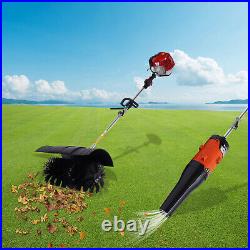 52cc Gas Power Hand Held Sweeper Broom Turf Artificial Grass Snow Clean & Blower
