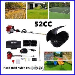 52cc Gas Power Hand Held Walk Behind Tractor Sweeper Broom Driveway Cleaning