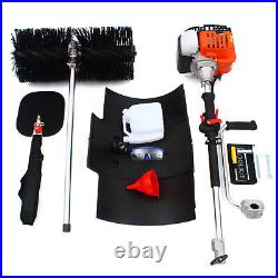 52cc Gas Power Sweeper Hand Held Broom Cleaning Driveway Turf Grass 1.82KWith2.5HP