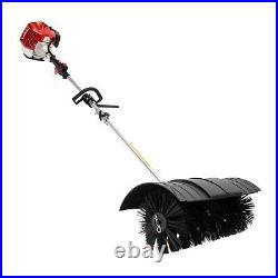 52cc Gas Power Sweeper Hand Held Broom Dirt Cleaning Driveway Turf Grass Us Sale