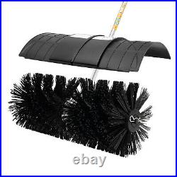 52cc Gas Power Sweeper Hand Held Broom Dirt Cleaning Driveway Turf Grass Us Sale