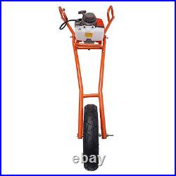63CC Gas Powered Earth Auger Post Hole Digger with 1 Drill Bit and Wheelbarrow