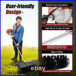 Cleaning Sweeper Broom Gas Power Hand Held 52cc Driveway Turf Nylon Brush