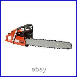 Gas Chainsaw 24'' Guide Chain Hand Pull Start Gasoline Powered 65/72CC 2-Stroke