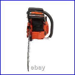 Gas Chainsaw 24'' Guide Chain Hand Pull Start Gasoline Powered 65/72CC 2-Stroke
