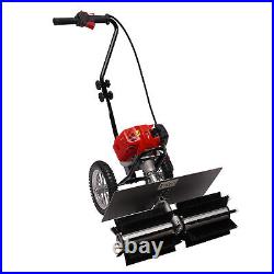 Gas Power 1.7HP 43CC Sweeper Broom Driveway Turf Grass Cleaning Sweeping Machine