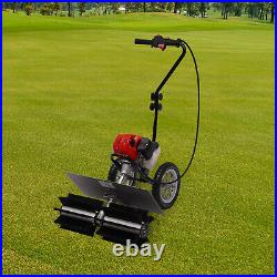 Gas Power Broom Handheld Sweeper Driveway Turf Grass Snow Cleaning 2-stroke 43cc