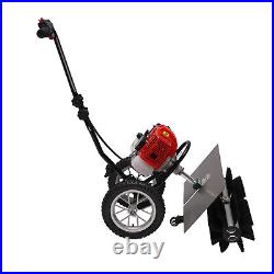 Gas Power Broom Handheld Sweeper Driveway Turf Grass Snow Cleaning 2-stroke 43cc