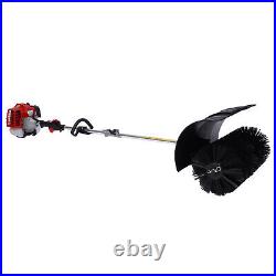 Gas Power Hand Held Sweeper Broom Driveway Turf Artificial Grass Snow Clean 52cc