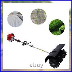 Gas Power Hand Held Walk Behind Tractor Sweeper Broom Driveway Cleaning 52cc USA
