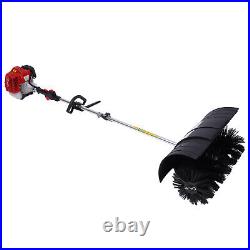 Gas Power Sweeper 52cc Hand Held Broom Walk Behind Cleaning Driveway Turf Grass