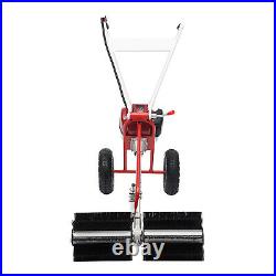 Handheld Gas Power Sweeper Broom Driveway Turf Artificial Grass Snow Clean 2.3HP