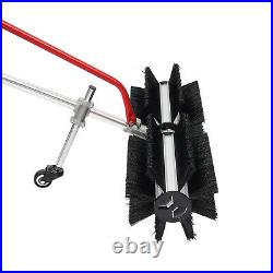 Handheld Gas Power Sweeper Broom Driveway Turf Artificial Grass Snow Clean 2.3HP