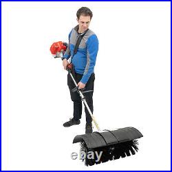 New 52cc Gas Power Hand Held Walk Behind Tractor Sweeper Broom Driveway Cleaning